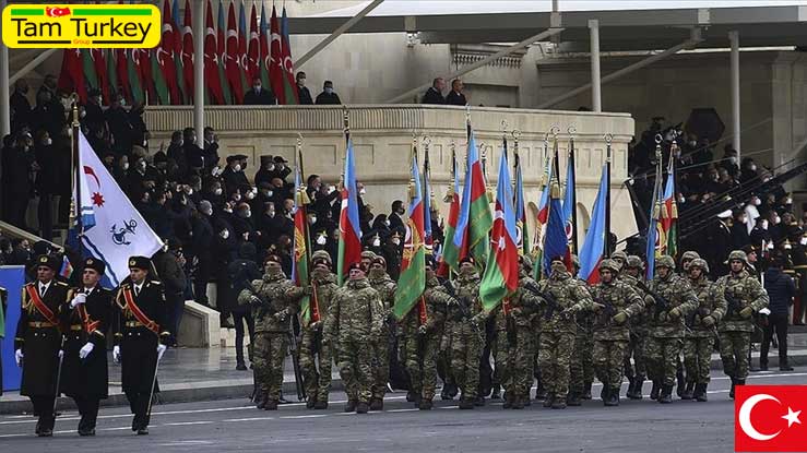 برگزاری مراسم رژه نظامی به مناسبت پیروزی آذربایجان در جنگ آزادسازی قره‌باغ